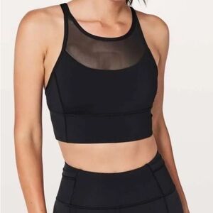 lululemon 🍋 Black Mesh High Neck Sports Bra